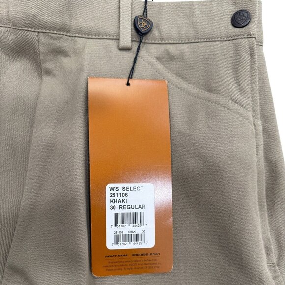 Ariat Sport Khaki Equestrian Breeches Riding Pants Knee-Patch Womens Size 30 NEW - Picture 4 of 10